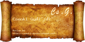 Csenki Győző névjegykártya